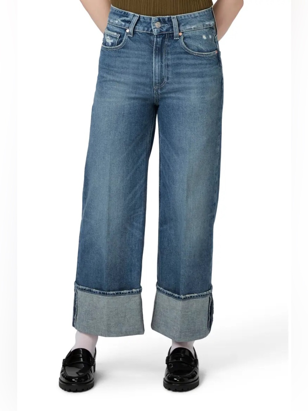Paige Sasha cuffed high waist ankle wide leg jeans size 27